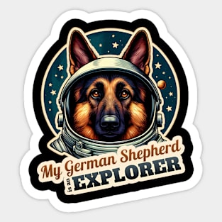 German Shepherd Astronaut Sticker